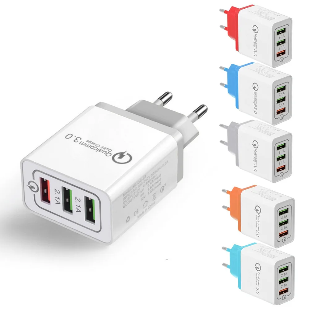 

usb charger Quick Charge 3.0 Ports 30W 3-Port USB For iPhone /Samsang Xiaomi Huawei Wall quick fast Charger with Dual z75