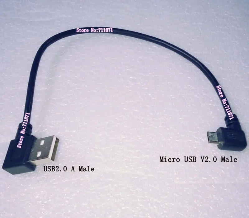90 degree Right Angle Micro USB V2.0 charging Data Cable Bend USB2.0 A