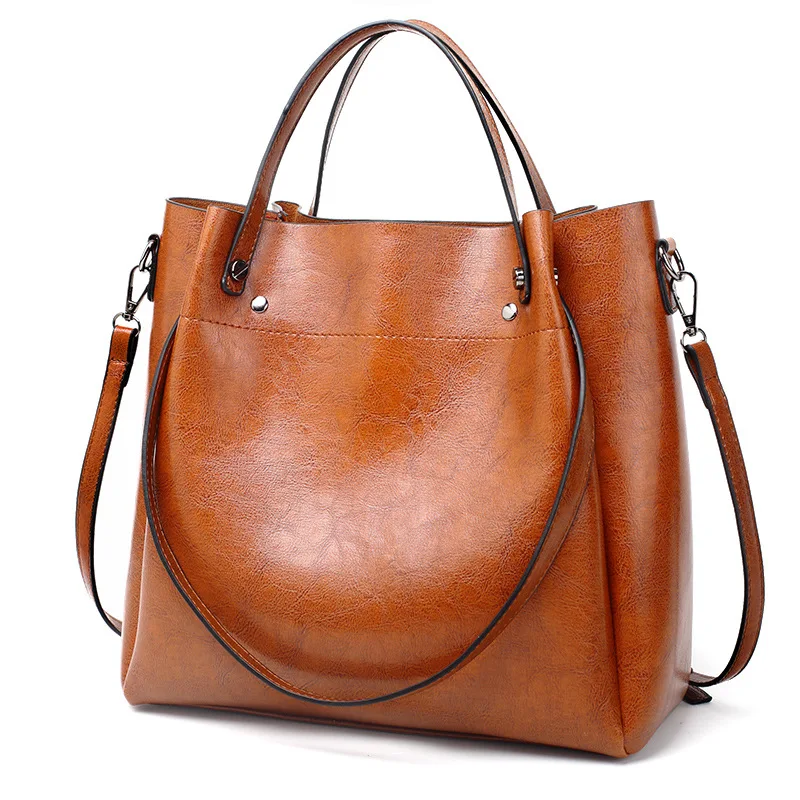 

Genuine Leather handbags head layer cowhide litchi grain women handbags fashion Portable shoulder messenger bags composite bags