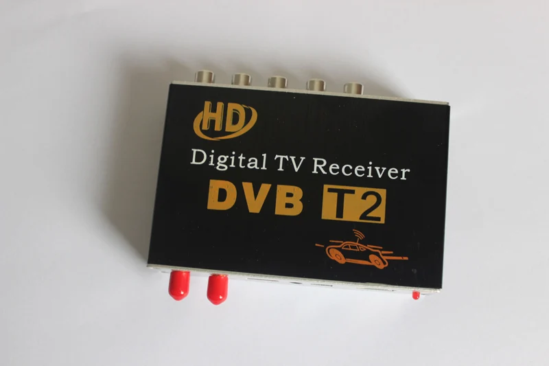 80-110 км/ч Автомобильный DVB-T2 цифровой ТВ приёмник с двумя тюнерными антеннами и MPEG4 AVC/H.264 HDMI USB CVBS мультимедийная игра и PVR