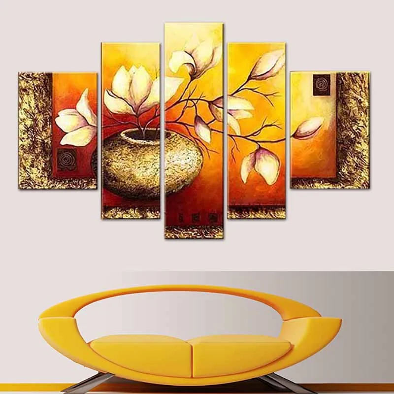 

5Pcs Diy Flower Bottle Diamond Embroidery Painting Mosaic Full Drill Round Diamond Picture Cross Stitch Kit Diamond Painting