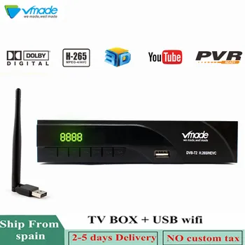 

Vmade HD TV Receptor DVB-T2/T Digital Terrestrial Receiver Support Built-Network H.265 MPEG4 Youtube Dolby AC3 TV Box + USB WIFI