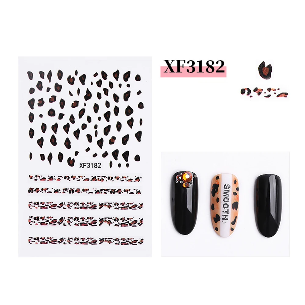 Леопард гвоздь Стикеры 3D самоклеящаяся DIY Стикеры наклейки матовый Scrub Маникюр наклейки для ногтей Фольга нейл-арта украшения - Цвет: 05