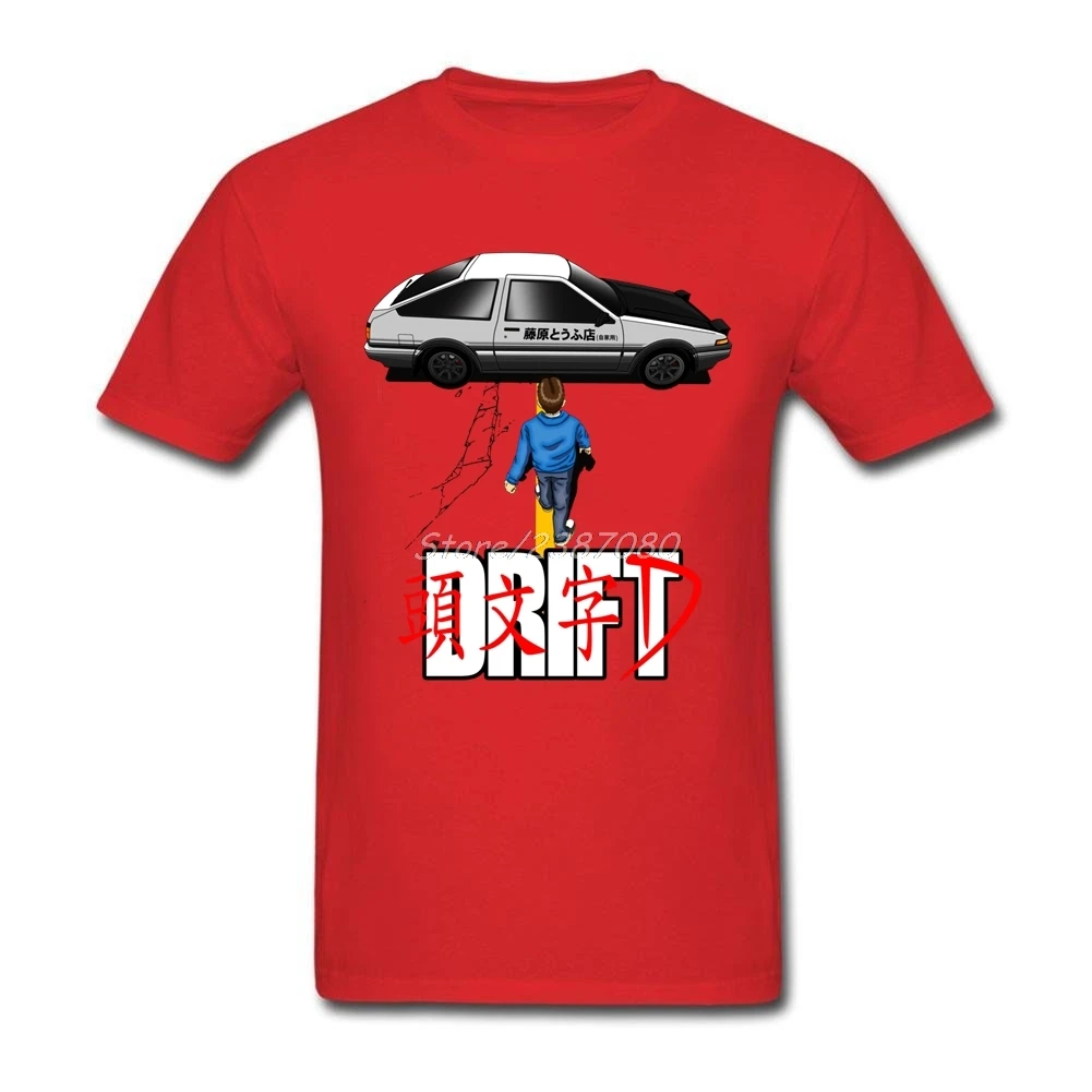Футболка мужская Drift Initial D AE86 хлопковая тенниска с круглым вырезом и короткими