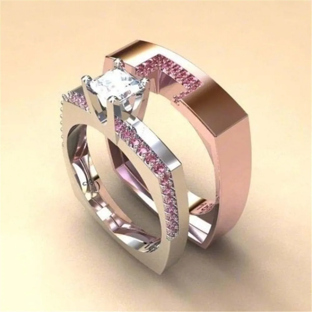 Роскошное женское кольцо с цирконием, серебряное кольцо с кристаллами, свадебные ювелирные изделия, обручальные кольца для женщин - Цвет основного камня: A