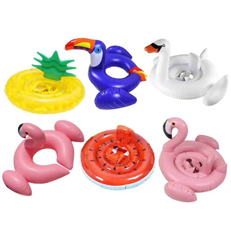 

2018 Hot Baby Inflatable Flamingo Swimming Ring Seat float Swimming Float Swan Pool Float Baby Summer Water Fun Pool Toy Kids