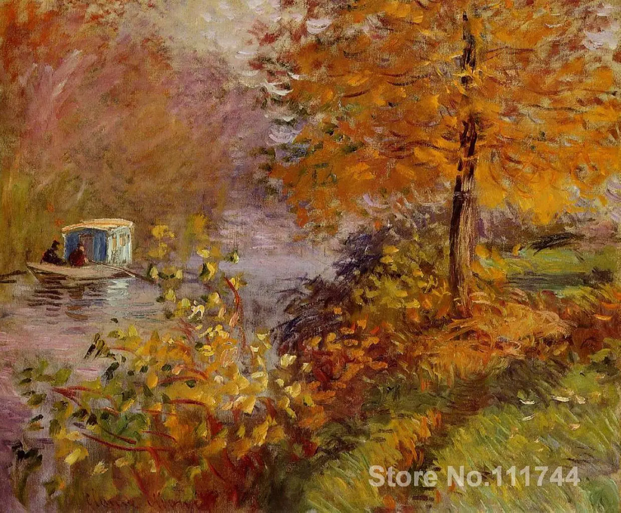 

The Studio Boat Claude Monet garden oil painting reproduction Hand painted High quality