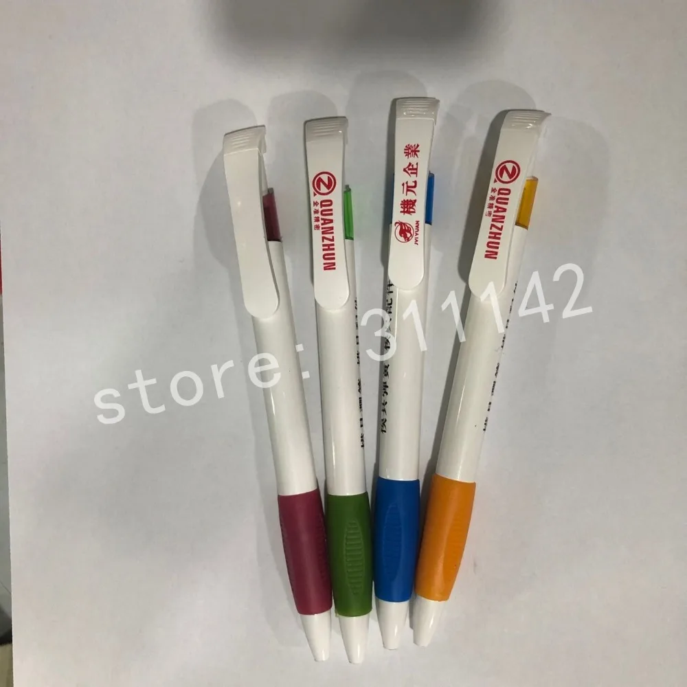 Хорошее качество, дизайн,, белая шариковая ручка с резиновым отпечатком, логотип компании, пластиковая рекламная ручка