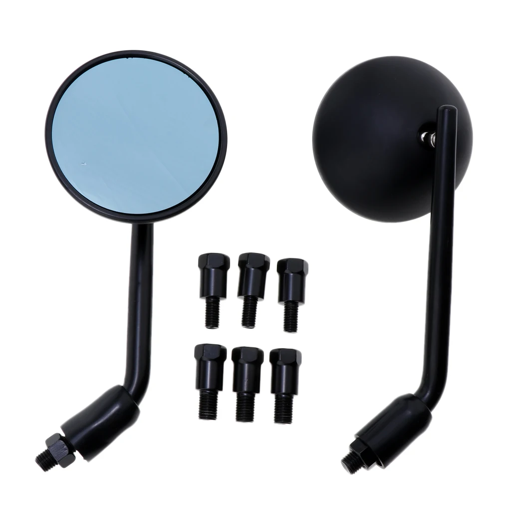 1 Pair 83mm Universal Motorcycle Adjustable Mirror Round Handlebar Rearview CNC 7/8 Inch Black | Автомобили и мотоциклы