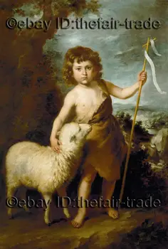 

Bartolome Esteban Murillo Saint John Baptist as a child Christian Oil Painting on Canvas #free shipping