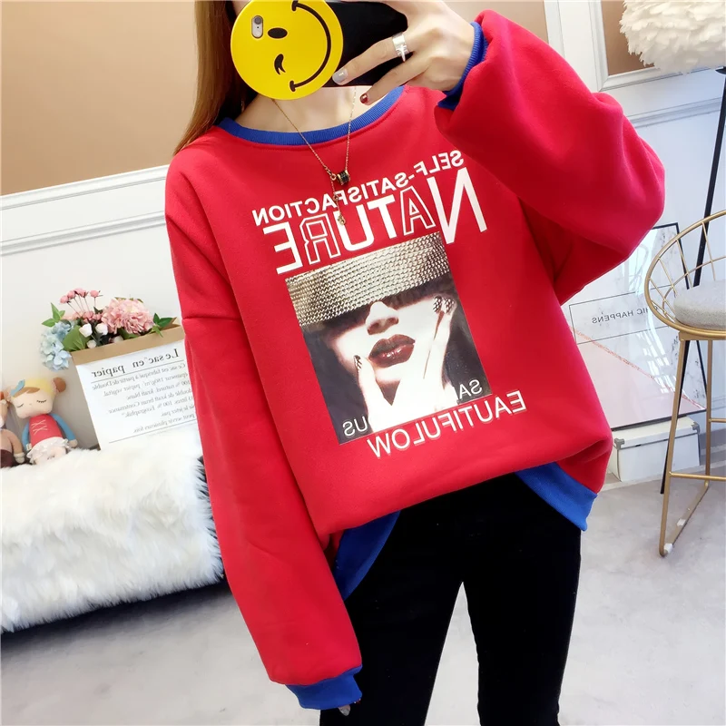 Красный бархат kpop зима 2018 tumblr балахон корейский стиль Женщины imagine Dragon frete gratis