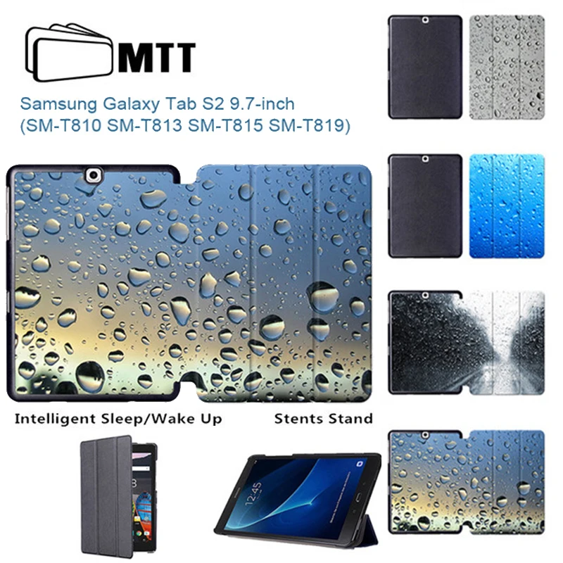 

MTT Raindrops Case for Samsung Tab S2 9.7 Flip Smart Cover PU Leather Case for Samsung Galaxy Tab S2 9.7 SM-T810 T813 T815 T819