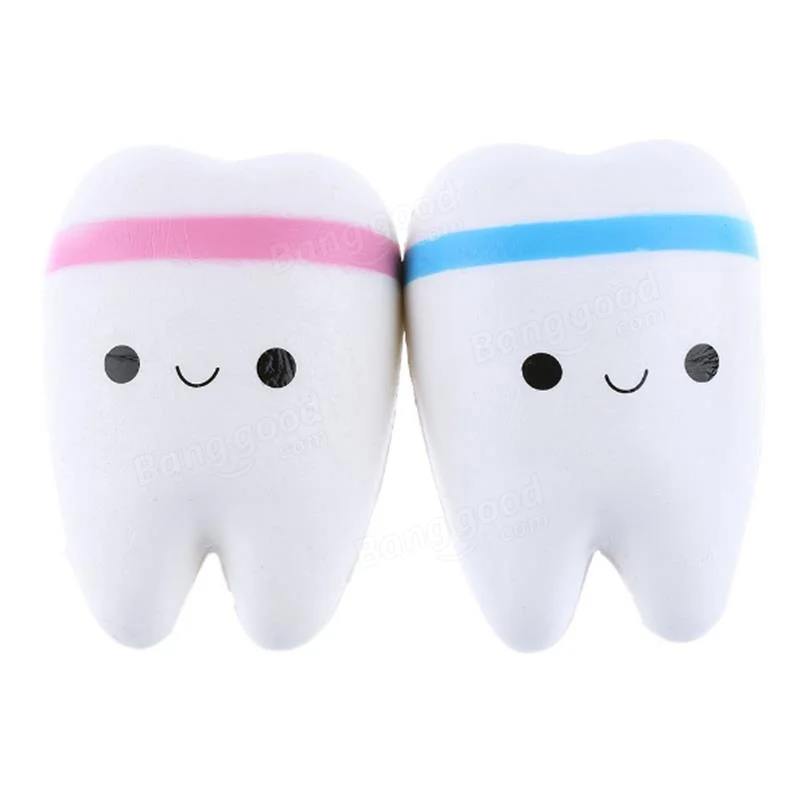 

11cm Adorable Jumbo Tooth Squishy Toy Simulation Cute Teeth Soft Squishy Super Slow Rising Squeeze Bread Kids Toys Gifts