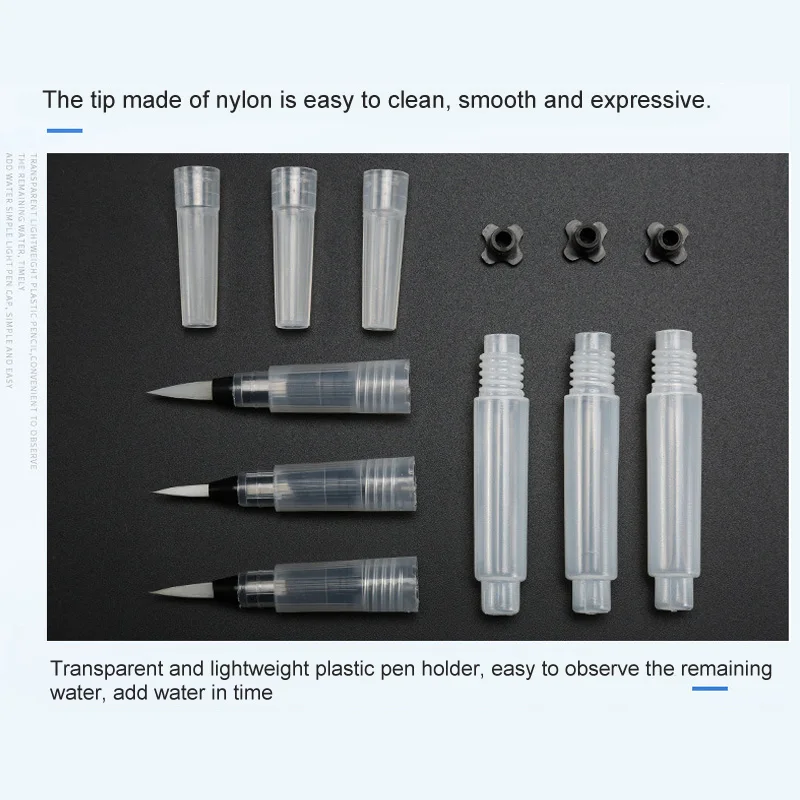 Пластиковые ручки нейлоновые волосы многоразовые водные кисти товары для рукоделия чернильные ручки пилота водная кисть 1 шт. ручка для рисования s m l