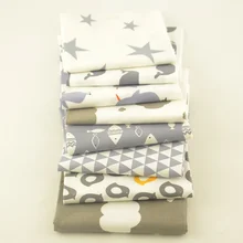 Booksew хлопок саржевая Ткань 8 шт./лот 40 см x 50 см серая серия Ткань Текстиль стеганое постельное белье DIY Детские Поделки кукла Tecido Tissu