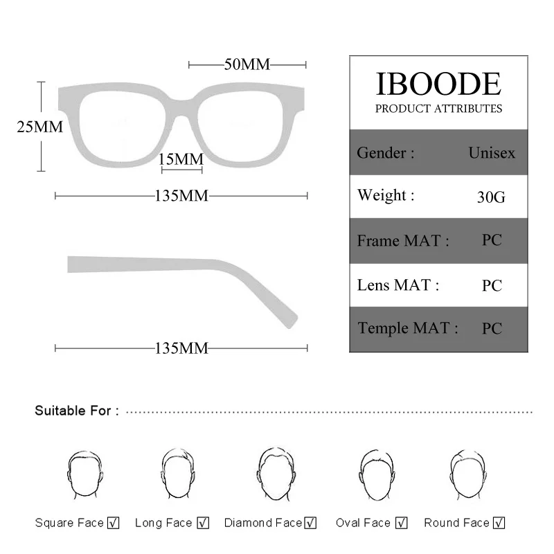 IBOODE Square Frameless Reading Glasses Women Men Rimless Presbyopic Eyeglasses Female Male Hyperopia Eyewear Spectacles