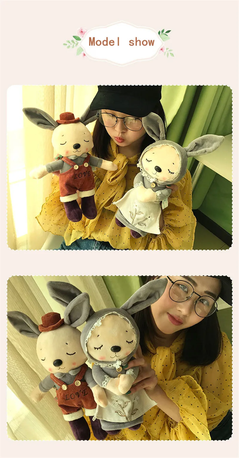 1 пара милый плюшевый кролик игрушка мягкая ткань Плюшевый Кролик Пасхальный подарок для малышей успокаивающие игрушки для детей подарок