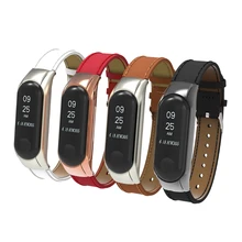 Замена металлический каркас Crofiber спортивный кожаный ремешок умный Браслет для Xiaomi 3