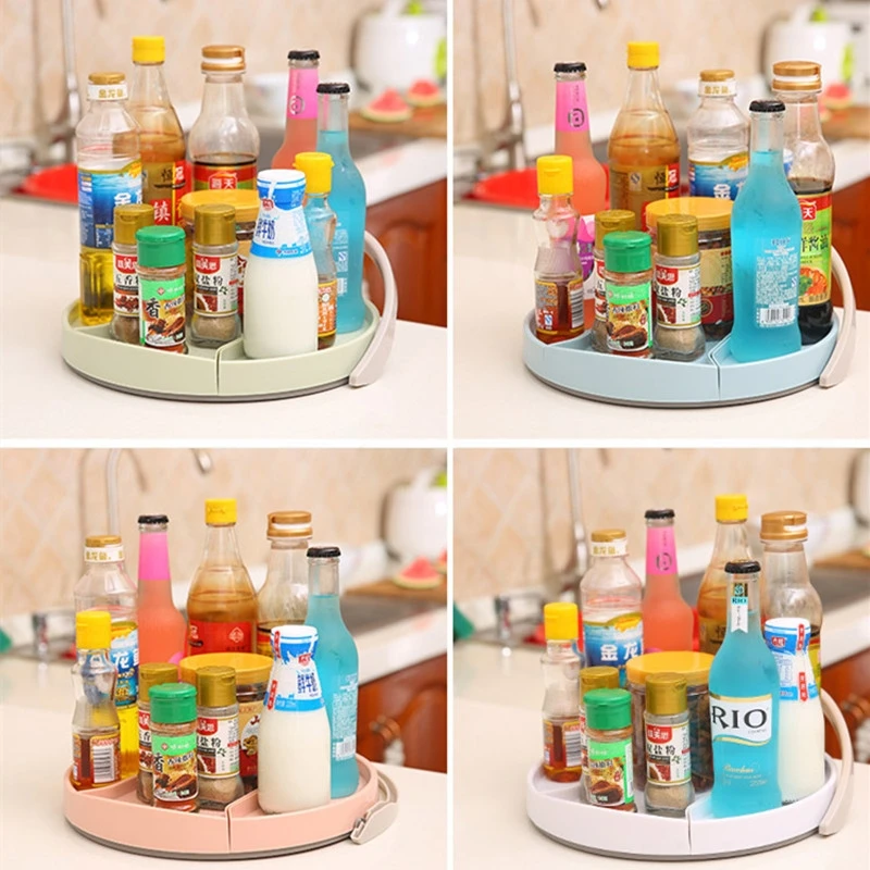 

360-Degree Rotation Pull-Out Kitchen Spice Holder Storage Rack