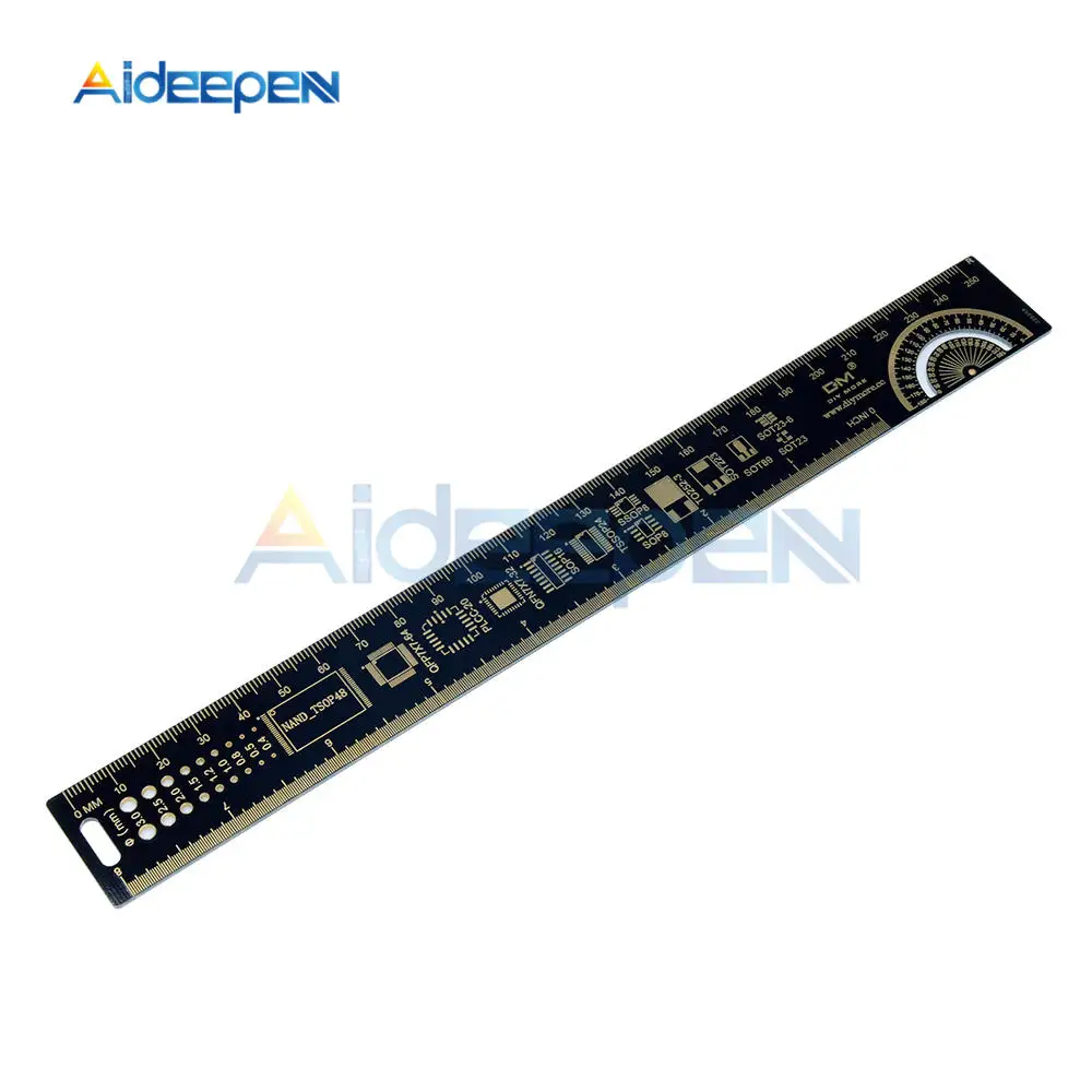25 см 10 дюймов PCB линейка для электронных инженеров измерительный инструмент PCB контрольная линейка чип IC SMD диодный транзистор R-4 золотого цвета