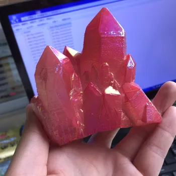 

439g Natural Rough Rock Healing Electroplating Quartz Crystal Point Cluster Specimen Stone Crystal Cluster Reiki Product