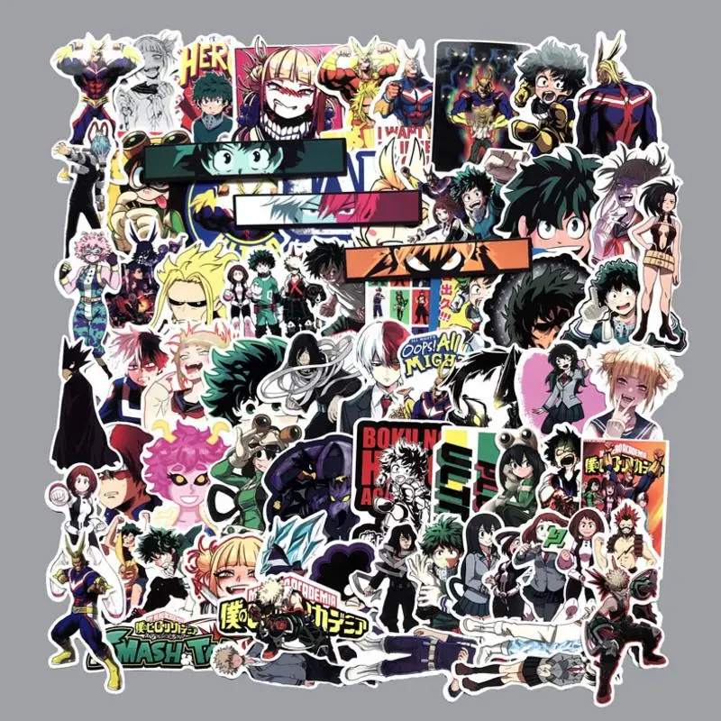 

70 Pcs/set new hot Anime My Hero Academia Sticker Decal for Phone Car Laptop Suitcase Waterproof Stickers for kids gift