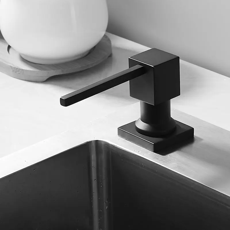

Black Stainless steel Liquid Soap Dispensers Kitchen Sink Hand Soap Dispenser ABS Plastic Bottle Easy To Fill Kitchen Accessorie