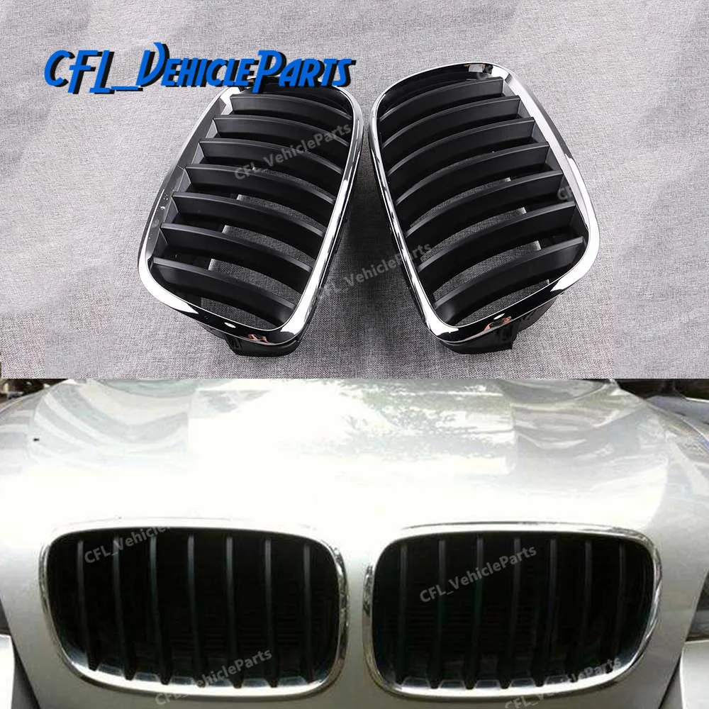 

Pair Chrome Black Front Bumper Grille Frame L R 51137185223 51137185224 For BMW X5 X6 E70 E71 E72 2007 2008 2009 2010 2011 2012