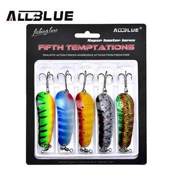 

ALLBLUE Metal Spoon Lure 5pcs/lot Multi Colors Fishing Spinner Bait Fishing Tackle Hard Artificial Bait Bass Pike Spinnerbait