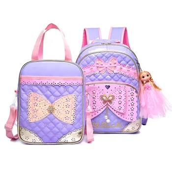 

2pcs/set orthopedics School Backpack For Girls Children School Bags Waterproof Primary Kids Schoolbags mochila escolar