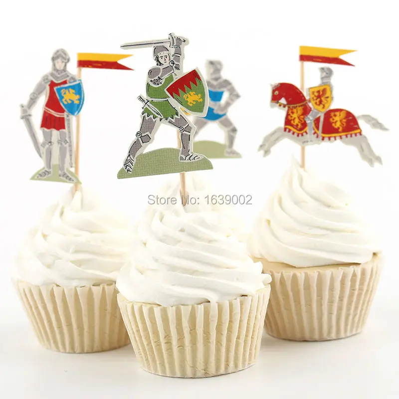 24PCS United Kingdom Royal Knight Birthday Party Wedding Cake Toppers