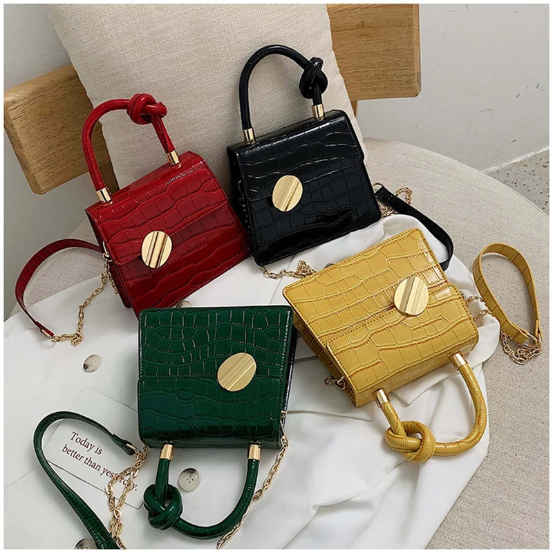 

LISM 2019 Fashion New Tote bag Quality Leather Women's Handbag Crocodile pattern Chain Shoulder Messenger Bag