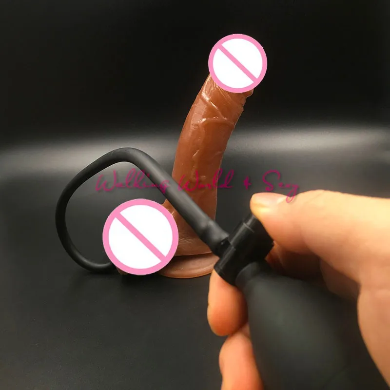 Brown Inflatable Huge Dildo Realistic Big Penis With Suction Cup Female Masturbation Massager Expandable Dick Sex Toys For Women 6