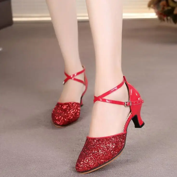 2018 New High Heel Shining Beautiful Dancing Shoes Lace up Dancing