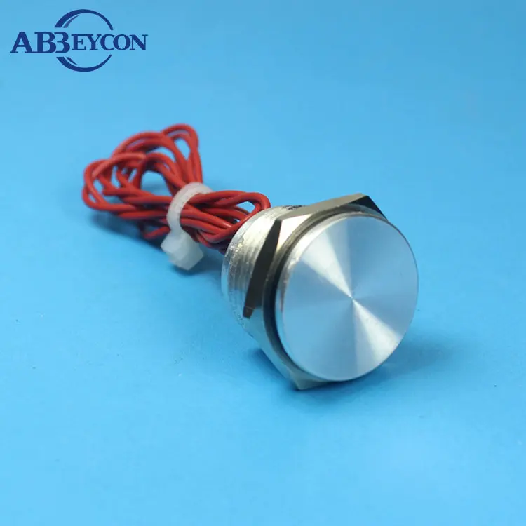 Abbeycon Stainless Waterproof Momentary Flat Head 2A 19mm Normally Open