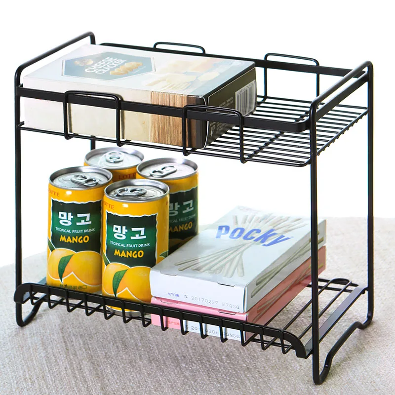 

Kitchen Organizer Metal Rack Drainer Tableware Storage Fruit Sink Rack Kitchen Bathroom Shelf Multifunctional Storage Shelves
