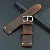 Correa de cuero genuino Retro para hombre, excelente reloj para Seiko, Tissot Omega, pulsera de cinturón femenino + herramienta, 18, 19, 20, 21 y 22mm ► Foto 2/6