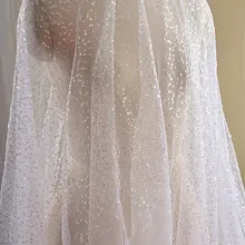 Сетка цвета слоновой кости кружева блестками ткань марлевые Кружева блесток сетка для невесты вышитый тюль ткань как капля воды