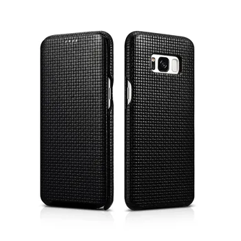 

ICARER 3 Colors High Quality Square Check Leather Case For S8 Genuine Leather Filp Cover Case For Samsung Galaxy S8 Plus Case