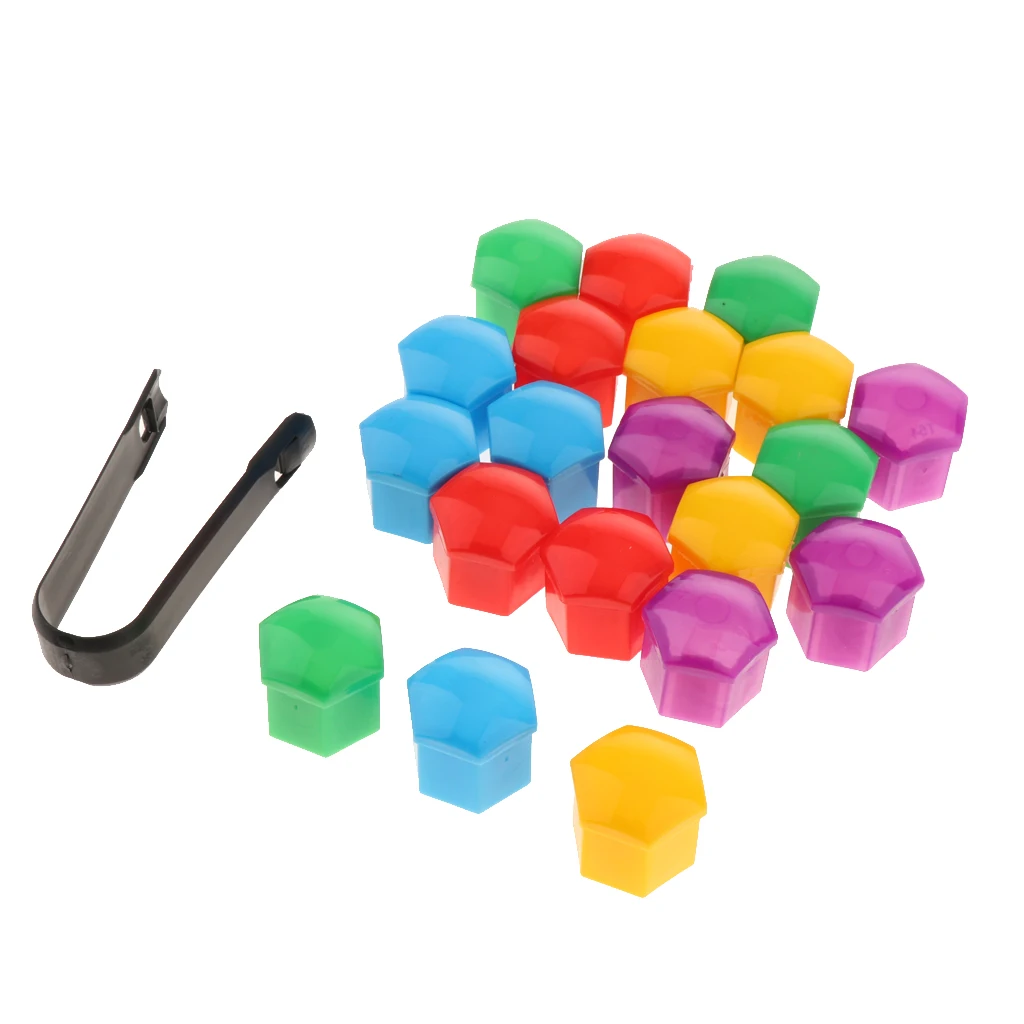 20 Pcs Plastic Hexagonal Socket Car Wheel Hub Screw Cover 19mm Waterproof Rustproof Wheel Lugs for Universal Vehicles