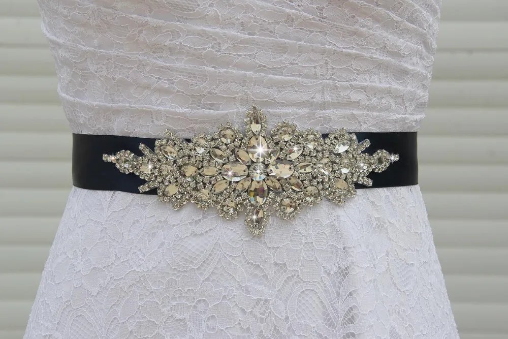 Inofinn кристалл свадебные пояса стразами ручной работы свадебные пояса Серебряный Diamond свадебное створки для Свадебные аксессуары
