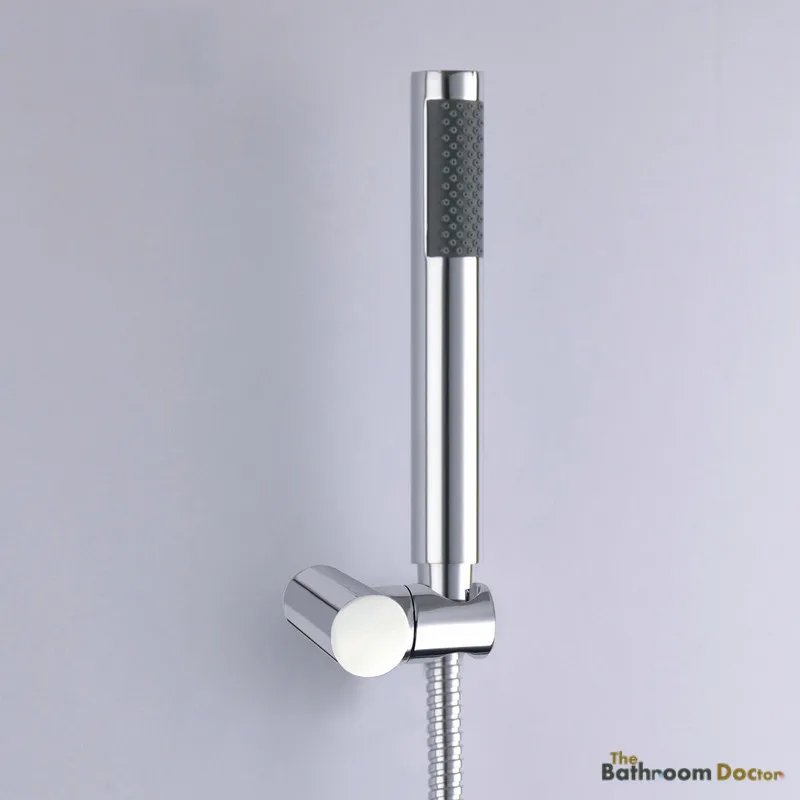 Brass Square Chrome Hand Held Shower Head With Wall Connector &1.5m