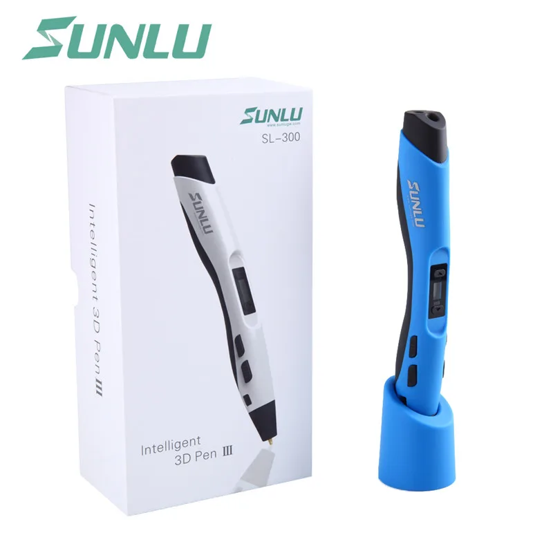 Sunlu лучший подарок на день рождения каракули ручка SUNLU черная популярная SL-300 3d печать Ручка с ЖК-экраном для детей контроль температуры - Цвет: SL-300-blue