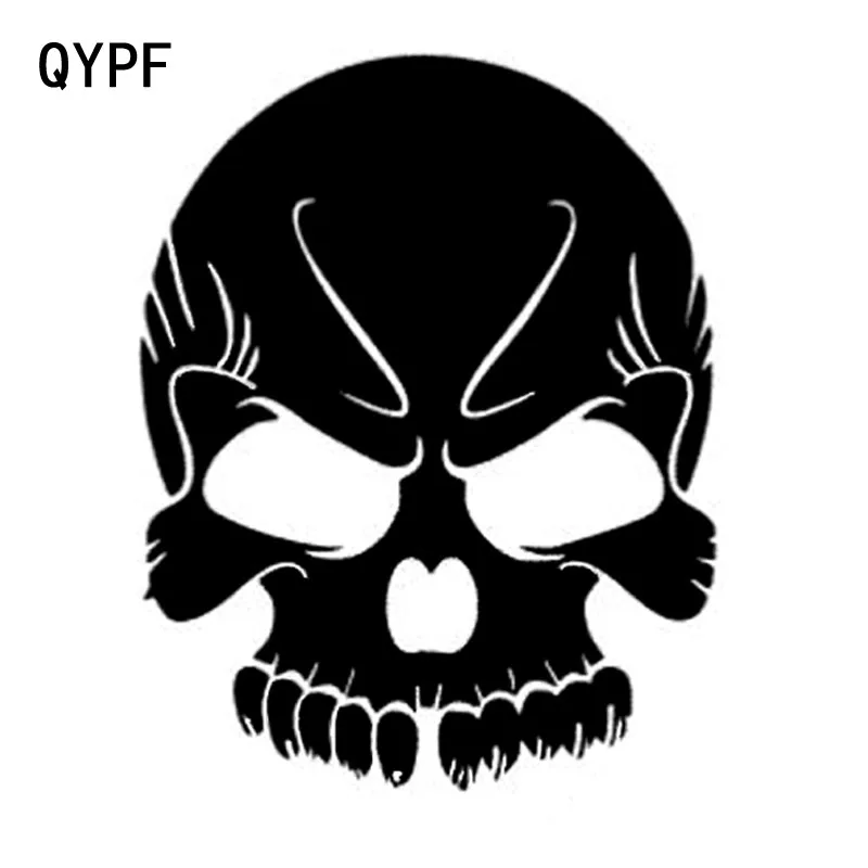 

QYPF 13.1CM*16.7CM Lovely Skull Vinyl Graphic Car Sticker Black/Silver Decoration S9-2084