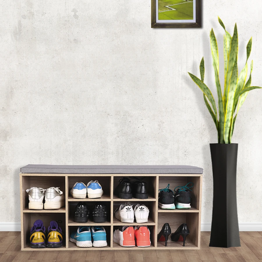 cheap HappyHome Simple Multi layer Shoe Cabinet Economic Shoe Storage Rack Shelf Entrance Space saving Assembly Change Shoe Bench
