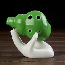 2017 New 6 Hole Ocarina Cartoon Style Mini Ceramic Flute 5 Colors Handmade Color Glaze Ocarina music instrument Alto Ocarina