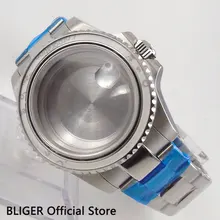 Сапфировое стекло 43 мм чехол для часов из нержавеющей стали с браслетом-щеткой, подходит для ETA 2836, мужские часы с автоматическим перемещением