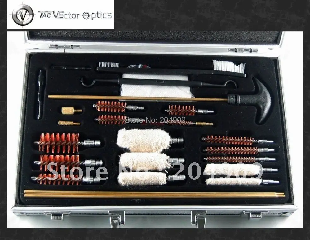 Universal Rifle Gun Barrel Cleaning Accessory Kit Brushes Set Aluminum