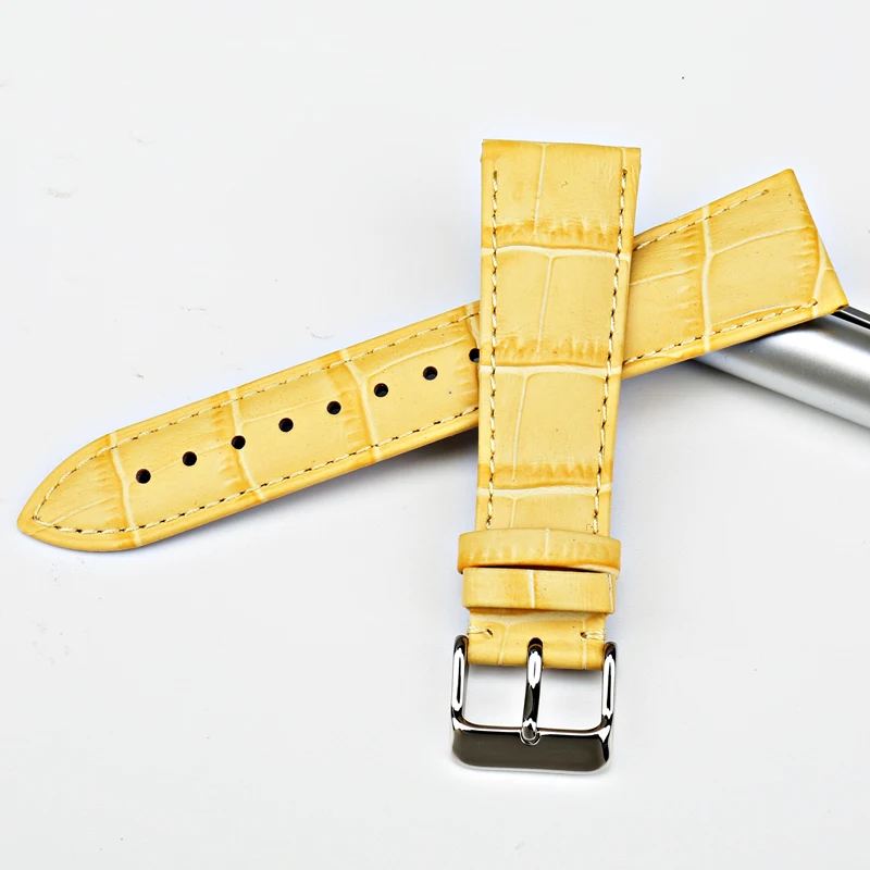 MAIKES высокое качество красочные ремешки для часов 22 мм 12 Slub pattern Light YELLOW Ремешки