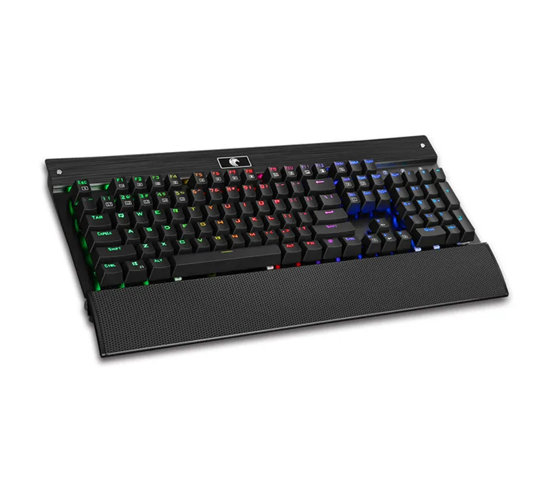 E-Element Z-77 RGB Механическая игровая клавиатура, программируемая RGB подсветка, DIY синие переключатели, подставка для запястья, 104 клавиши против ореолов - Цвет: Черный